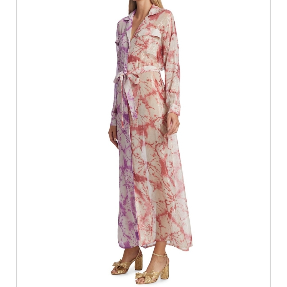 Rococo Sand Ava Tie-Dye Two-Tone Dress, Small
